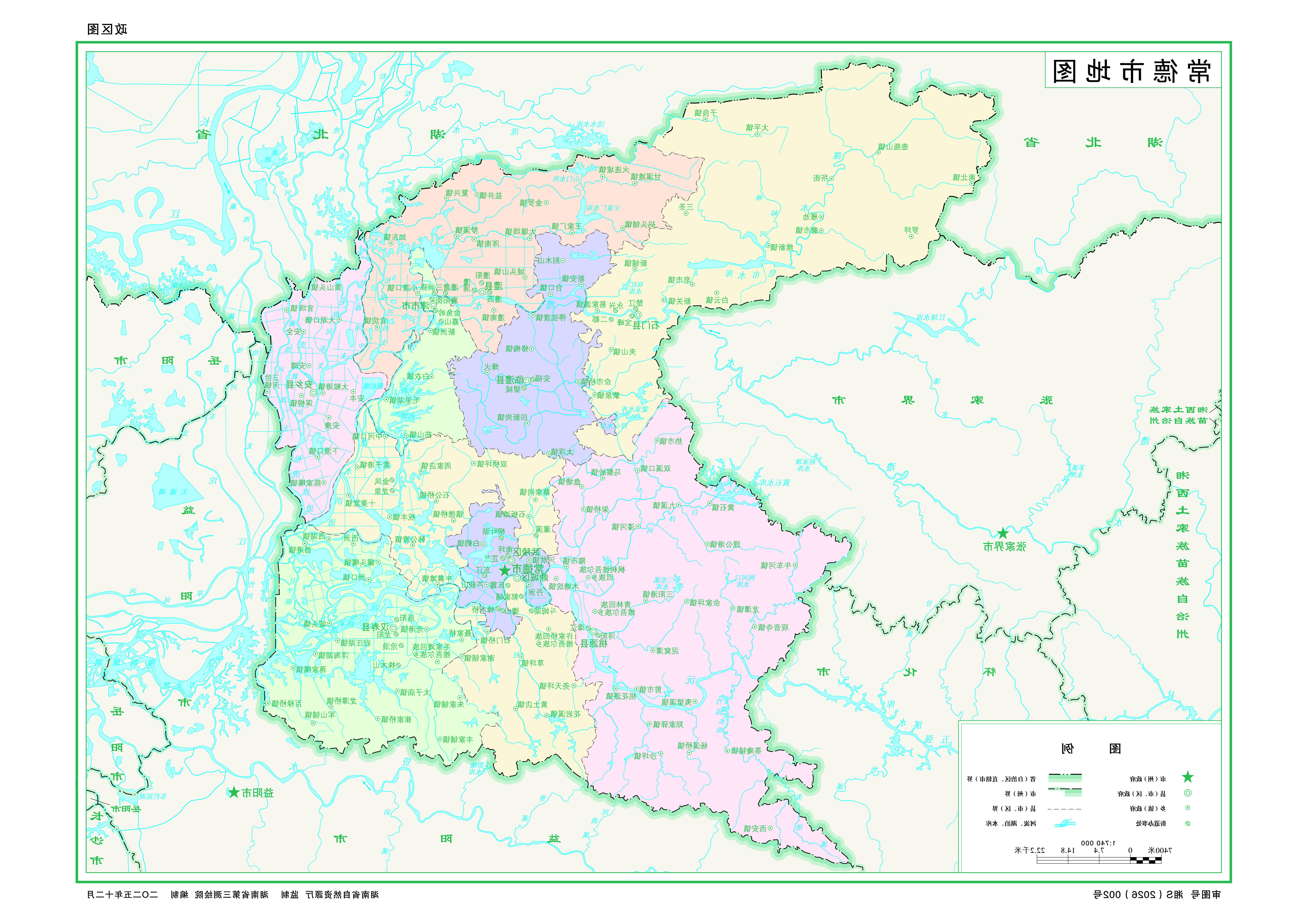 7常德市标准地图政区图8开