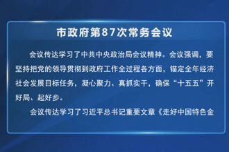 市政府门户第87次常务会议召开